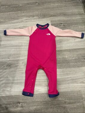 The North Face Hot Pink & Light Pink Baby One-Piece
